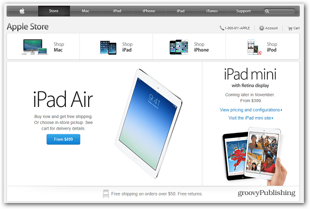 Apple Store heeft nu de nieuwe iPad Air beschikbaar