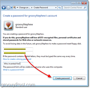 hoe u een nieuw wachtwoord maakt voor een Windows 7-gebruikersaccount
