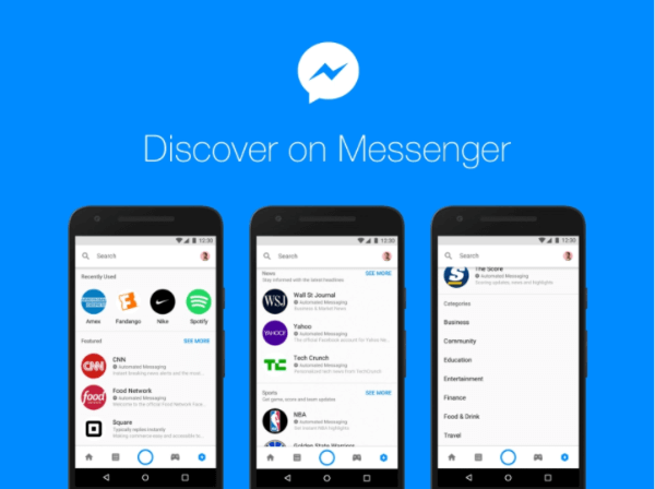 Met de nieuwe Discover-hub van Facebook binnen het Messenger-platform kunnen mensen zoeken naar bots en bedrijven in Messenger.