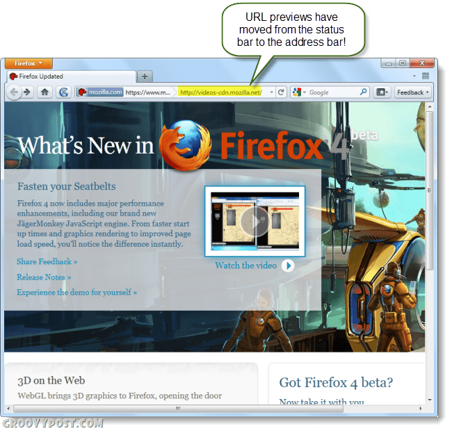 firefox 4 beta-schermafbeelding