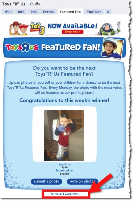 Toys R Us Featured Photo Facebook-wedstrijd