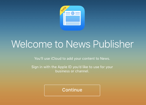 aanmelding bij Apple News-uitgever