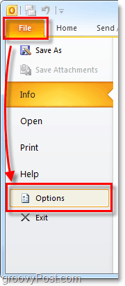 open de Outlook 2010-opties