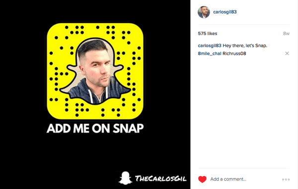 Instagram-advertentie om Snapchat-voorbeeld te promoten
