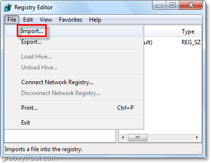 registerimport in Windows 7 en Vista