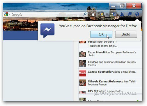 facebook messenger voor firefox-melding