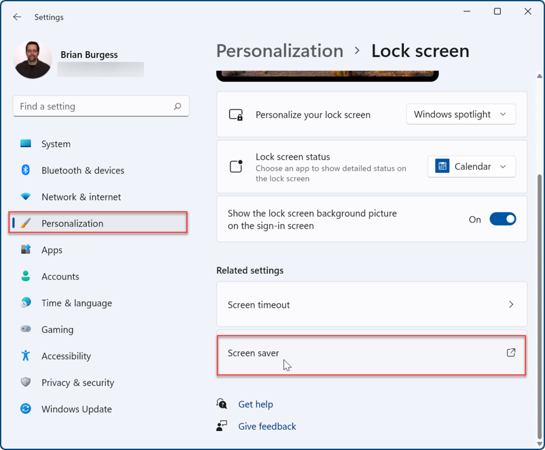 Personalisatie-lock-screen foto's instellen als screensaver op Windows