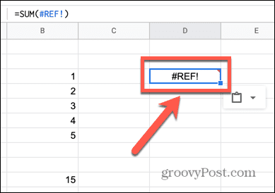 google sheets-fout