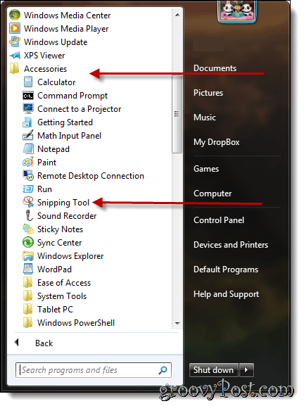 Maak screenshots met Windows 7 met de Snipping Tool