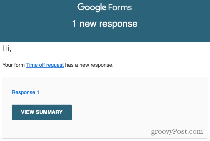 E-mailwaarschuwing voor reacties van Google Forms