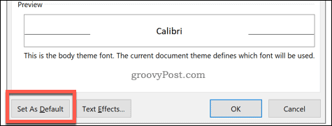Stel in als standaardlettertype in Word