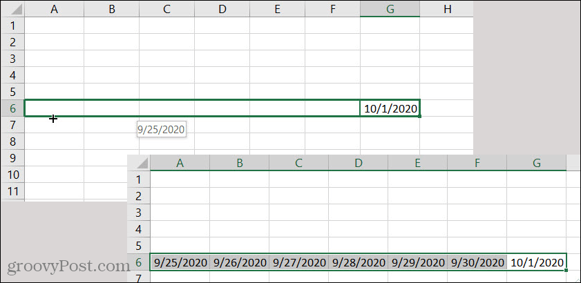 Excel AutoFill-datum achteruit
