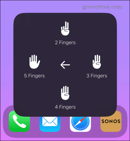 ondersteunende aanraking selecteer het aantal vingers