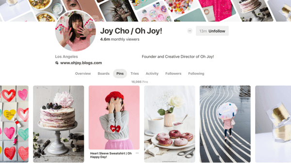 Tips om uw Pinterest-bereik te verbeteren, voorbeeld 6, Joy Cho Pinterest-pins voorbeeld
