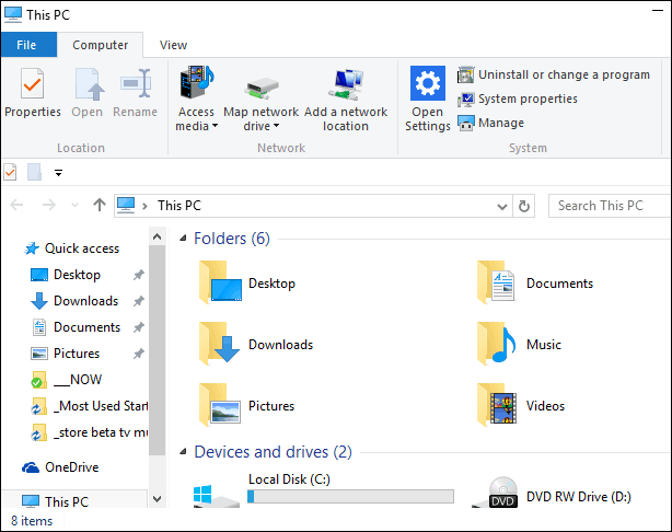 Hoe Quick Access in Windows 10 File Explorer uit te schakelen