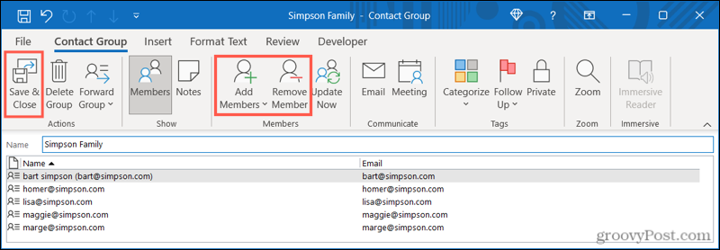 Een contactgroep bewerken in Outlook