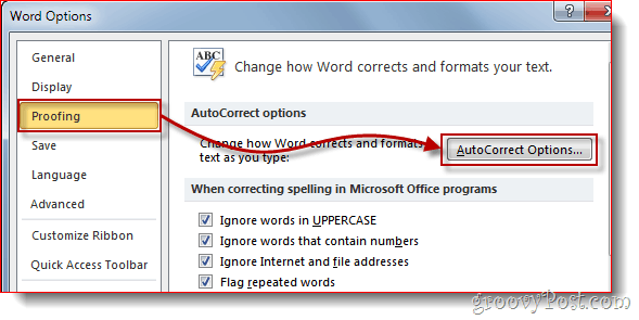 How-To Word 2010 AutoCorrect gebruiken om automatisch woorden te vervangen of symbolen toe te voegen die verder gaan dan Latijnse basistekens