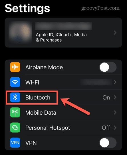 iphone bluetooth-menu