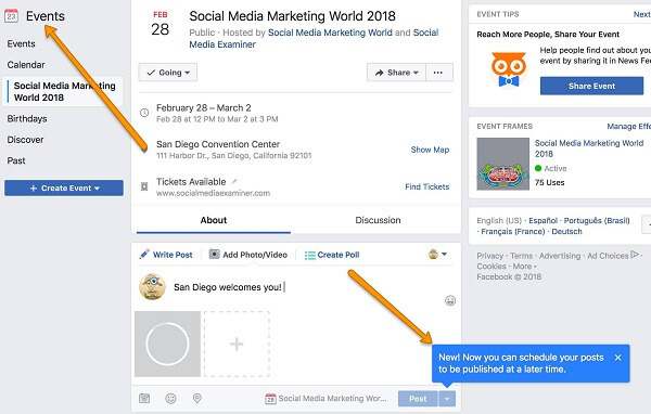  Facebook maakt het nu gemakkelijker voor beheerders en evenementorganisatoren om berichten op hun Facebook-evenementenpagina's te plannen en in te plannen.