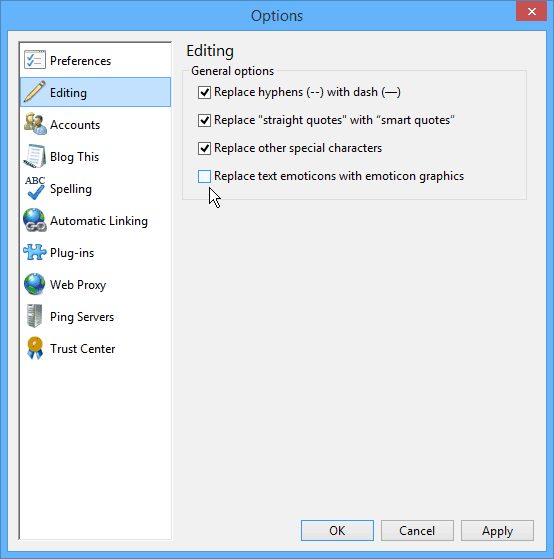 Windows Live Writer-bewerking