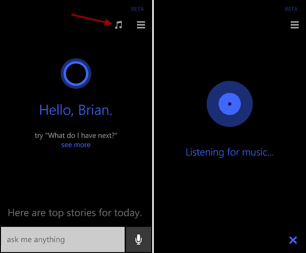 Gebruik Cortana op Windows Phone 8.1 om nummers te identificeren