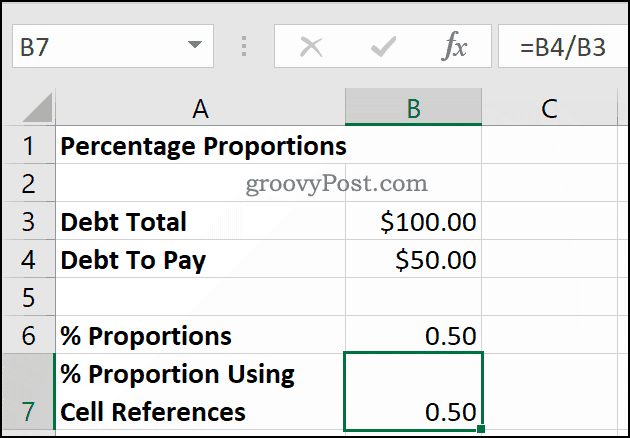 Percentages berekenen als verhoudingen met Microsoft Excel