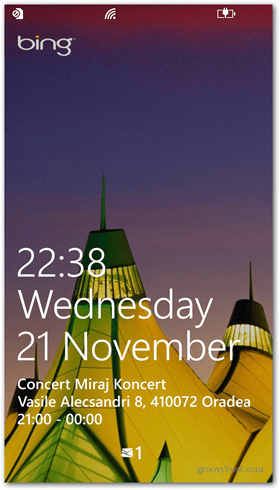 Windows Phone 8 Vergrendelingsscherm snelle status