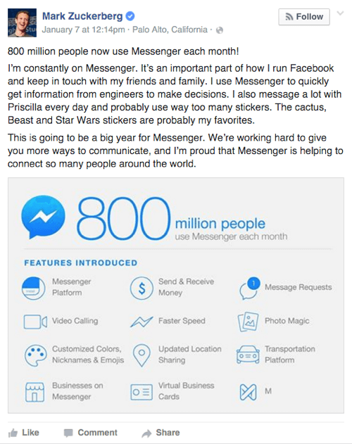 facebook messenger-functies