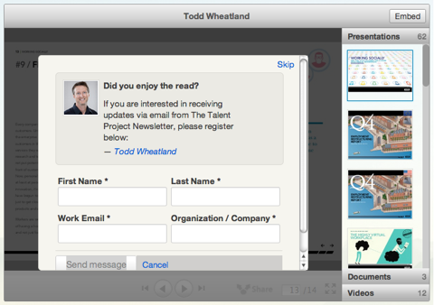 Todd Wheatland lead capture-formulier