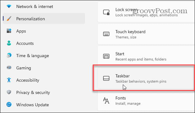 Taakbalk Instellingen Windows 11