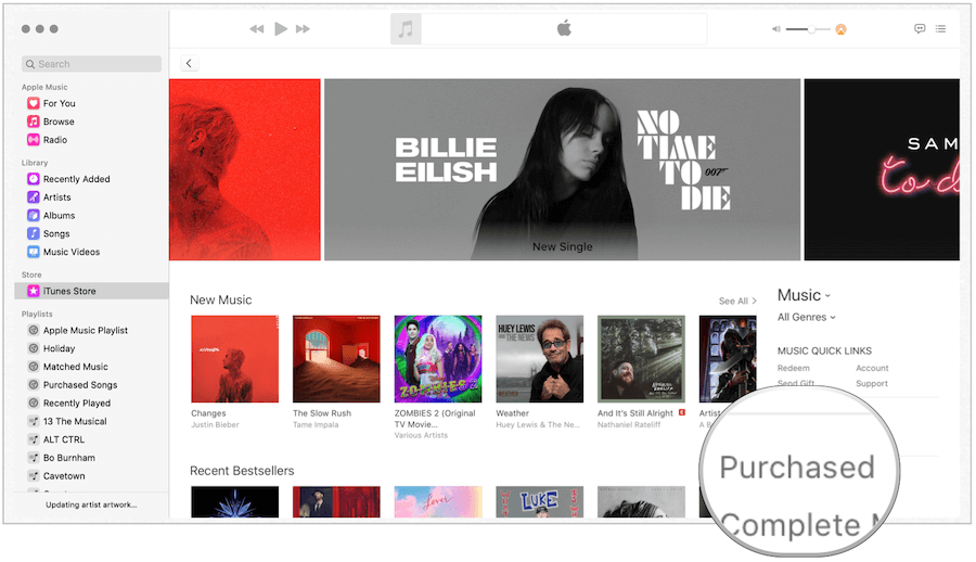 iTunes gekocht op Mac