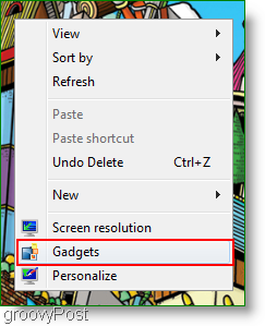 windows 7 feed reader gadgets contextmenu toegang