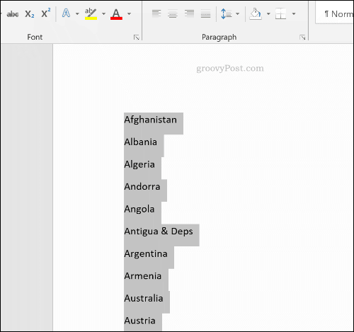 Een gesorteerde lijst in Microsoft Word