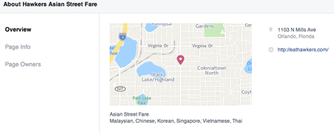 facebook pagina kaart