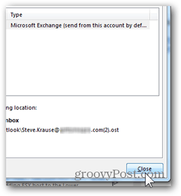Mailbox Outlook 2013 toevoegen - Klik op Sluiten