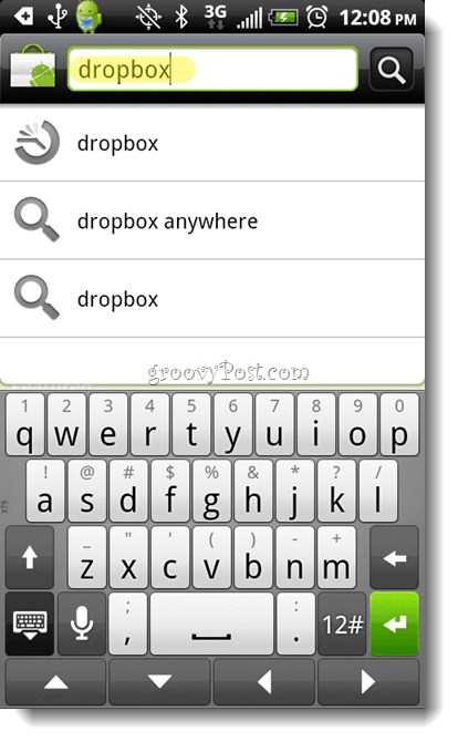 Android Dropbox-zoekapp