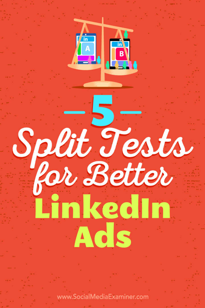 5 split-tests voor betere LinkedIn-advertenties door Alexandra Rynne op Social Media Examiner.