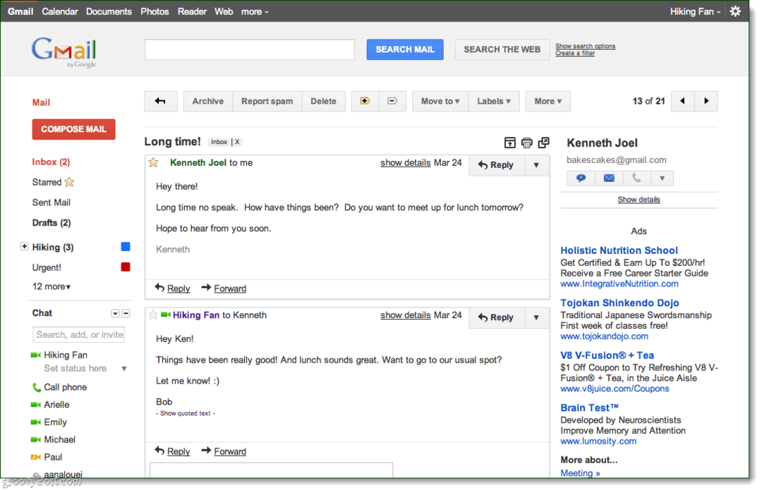 Gmail-gespreksthema
