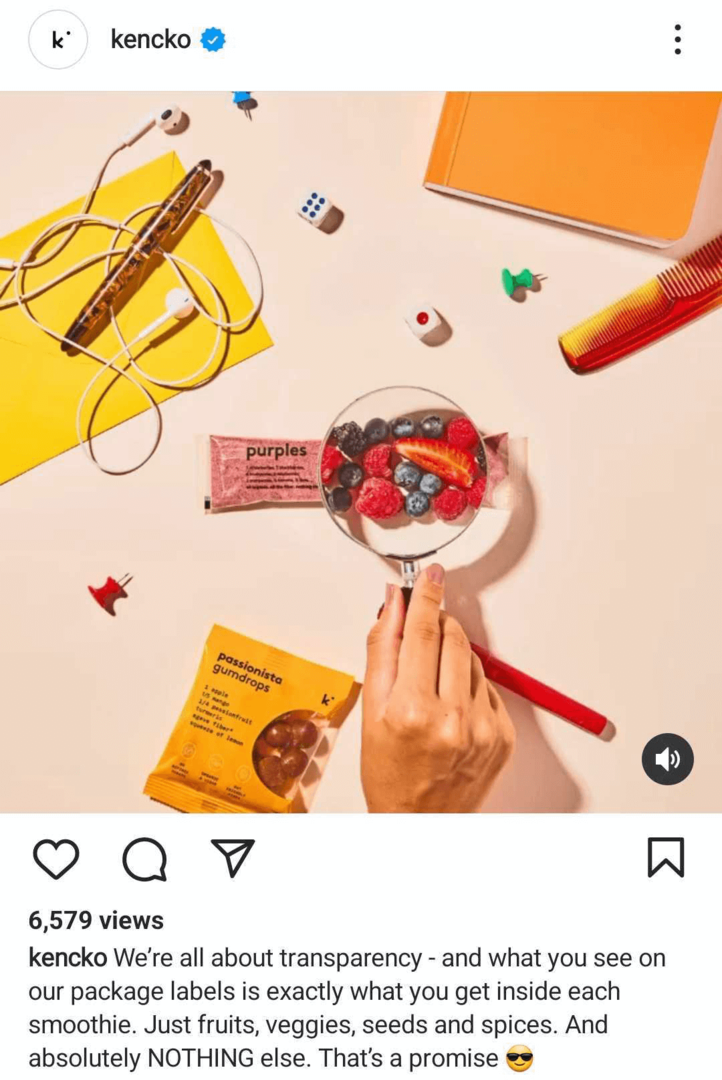 voorbeeld van Instagram reel sharing merkwaarden
