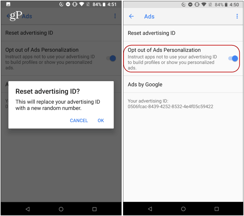 advertentie-ID Android opnieuw instellen