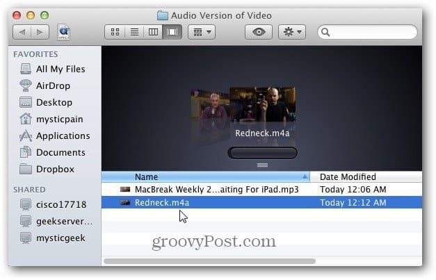 Converteer video's naar audiobestanden op een Mac met iTunes