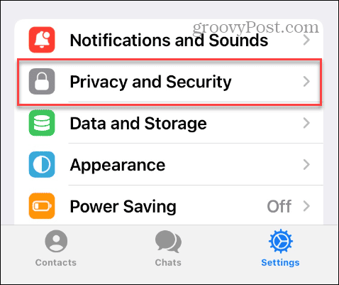 Privacy- en beveiligingsinstellingen in Telegram op iPhone