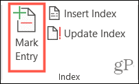 Mark Index-invoerknop