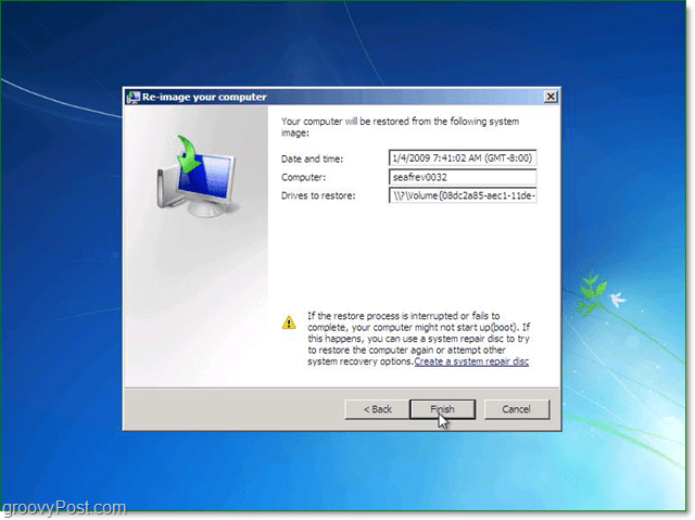 bevestig dat uw Windows 7-systeemimage de juiste is