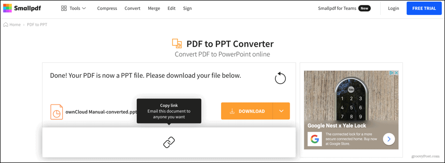 Smallpdf Geconverteerde PDF naar PowerPoint