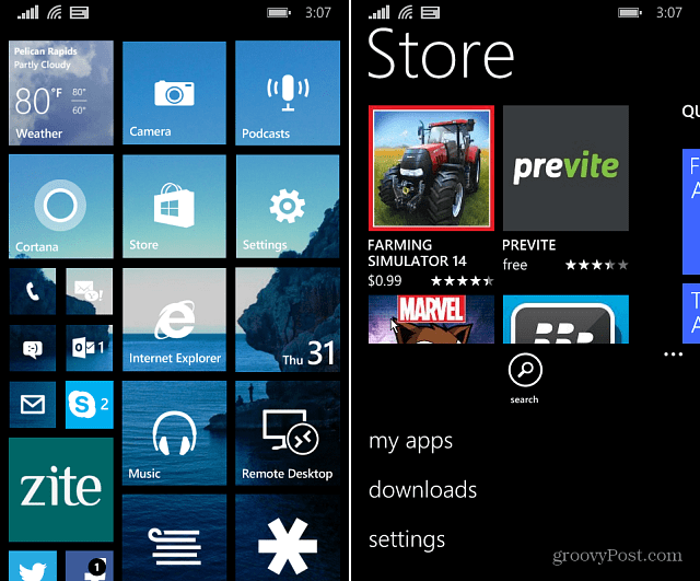 Windows Phone 8.1 Store-instellingen