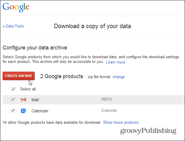 archiveer Gmail-gegevens