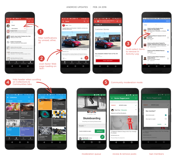 google plus android app-update