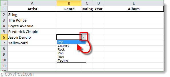 gegevensvalidatie in Excel 2010