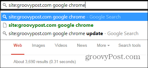 Chrome zoekt slechts één site